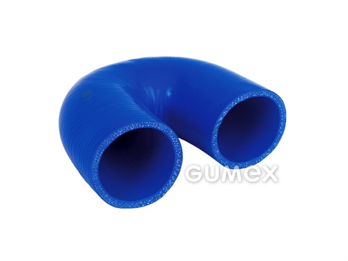Silikonové úhlové koleno RADIASIL N 180°, 12,7mm, délka ramen 100mm, 28,5bar, silikon, PES tkanivo, -50°C/+175°C, modrá